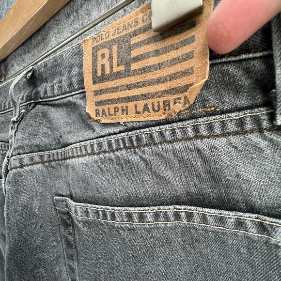Ralph Lauren Jeans Mens 33x32 Gray Easy Fit Straight Casual Classic Y2K Preppy - Picture 5 of 14